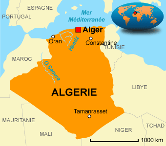 algerie carte mondiale