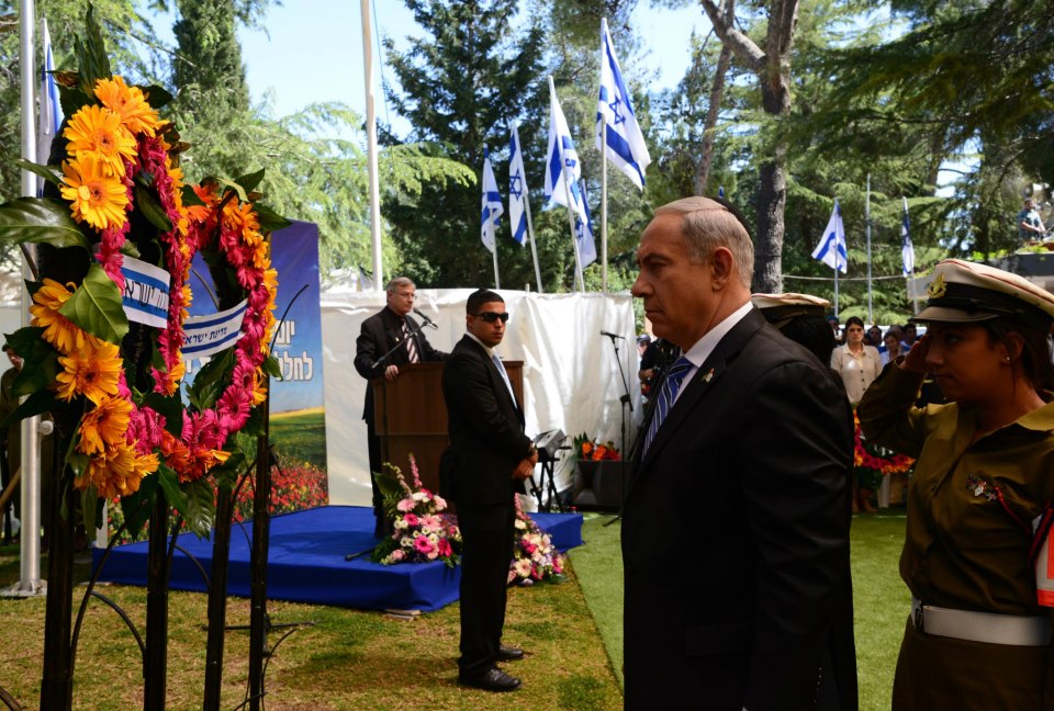 PM Netanyahu at the National Memorial Service at Mount Herzl, Jerusalem.